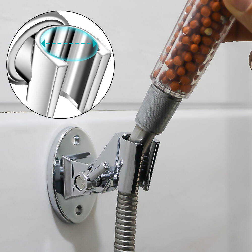 Adjustable Shower Head Bracket Base Bathroom Universal Wall Mounted Shower Head Holder Handheld Sprayer Fixed Base Support