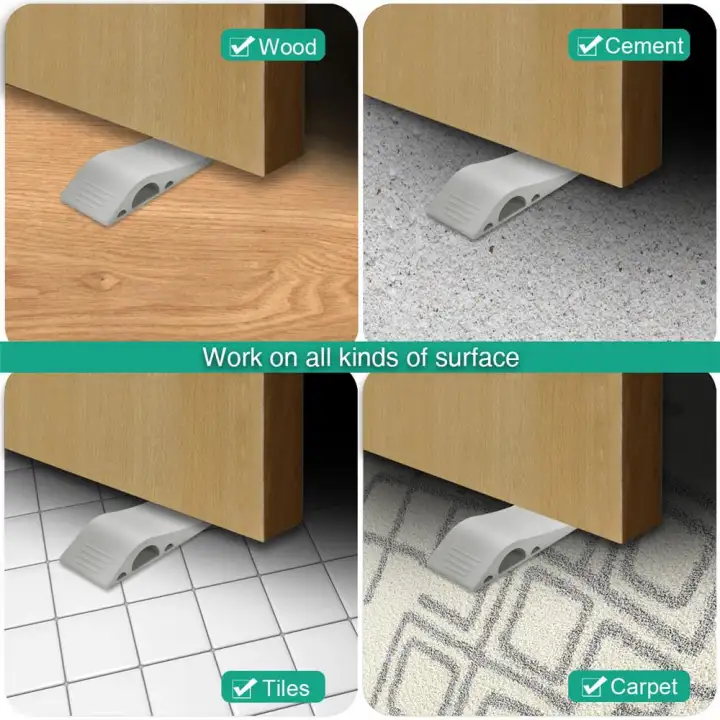 Oria 3 Pcs Door Stopper Wedge Rubber Stopper Premium Rubber Door