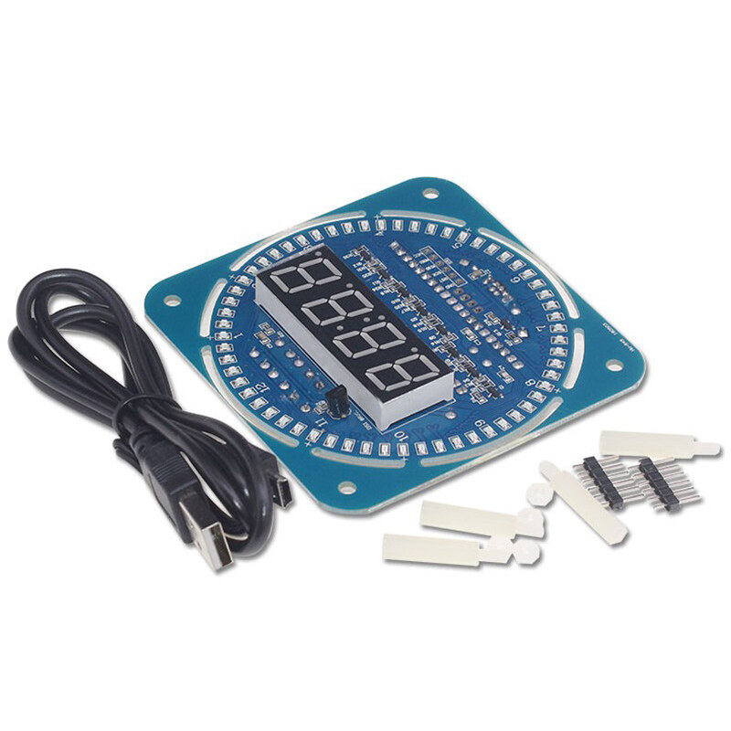 DS1302 creative temperature display clock DIY module rotating LED display electronic clock board