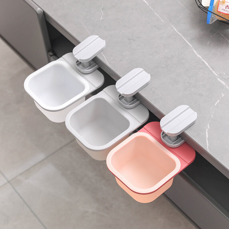 Multifunctional desktop rotating garbage bin, kitchen mini storage box, hidden miscellaneous items, vegetable residue bin, garbage bin