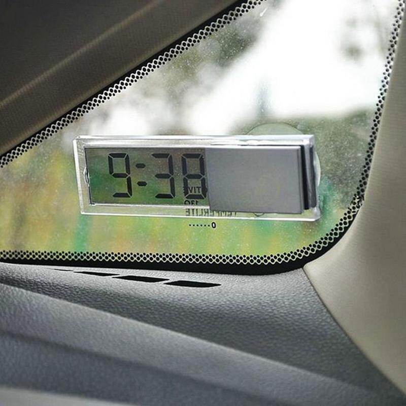 1PC Universal Auto Car Electronic Clock Mini Digital Car Electronic Clock Mini Durable Transparent LCD Display Digital With Sucker