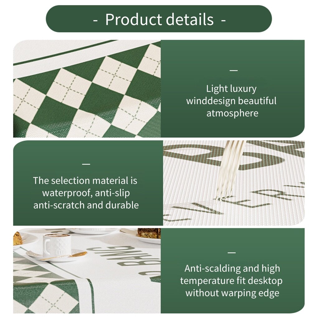 Homenhome ins Wind waterproof oil proof wash free rectangular pvc table mat