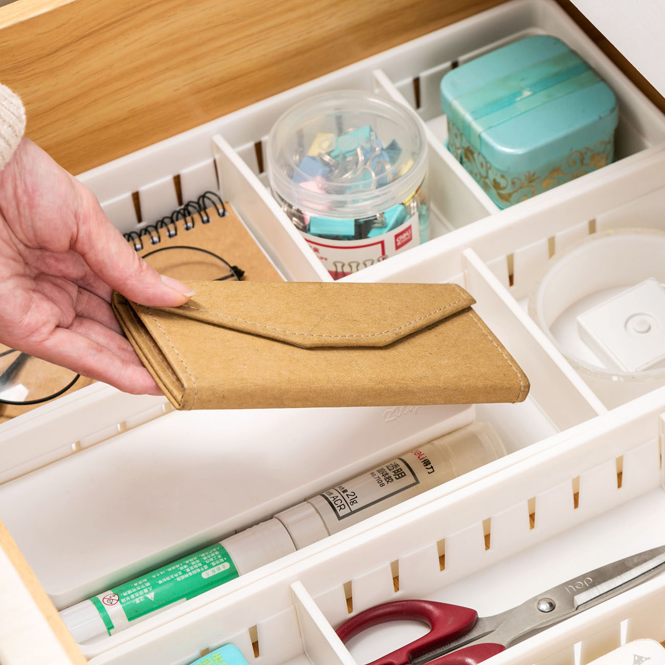 CNMF Japanese Style Divided PP Kitchen Storage Drawer Box