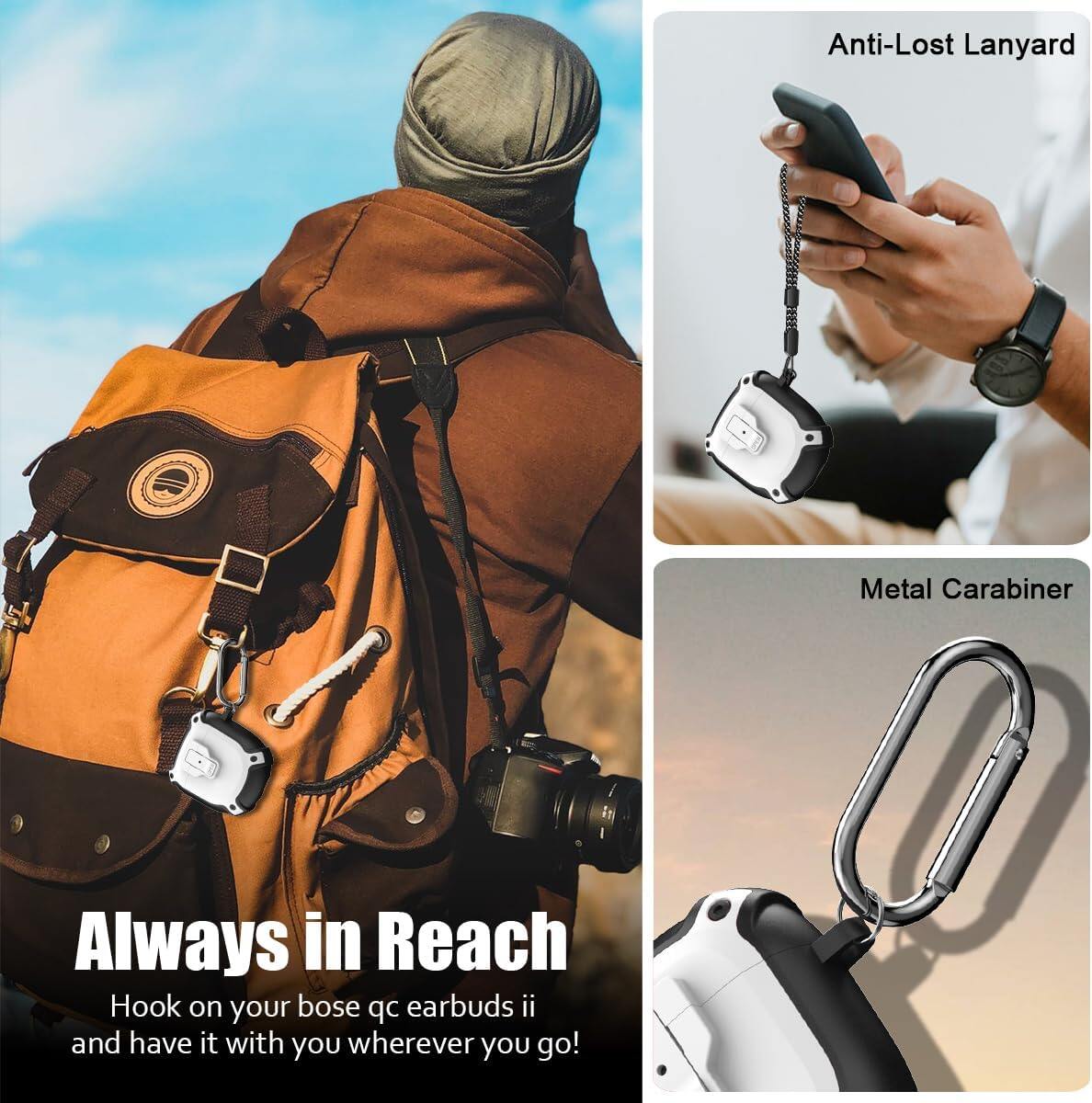 Headphone Case For Bose QuietComfort Earbuds 2 Bluetooth Wireless Earbuds Case Split Switch DesignCompatible with Bose QuietComfort Earbuds 2 Earphone Accessories