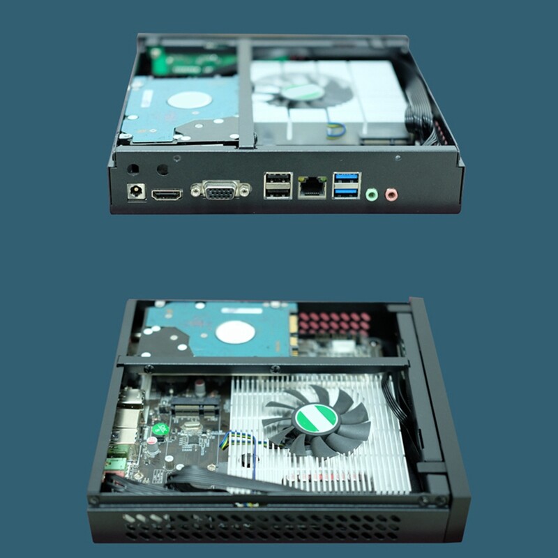 DX01 Thin Mini ITX Desktop Computer Chassis Replacement Thin Half Height Computer Chassis Portable Desktop Computer Case