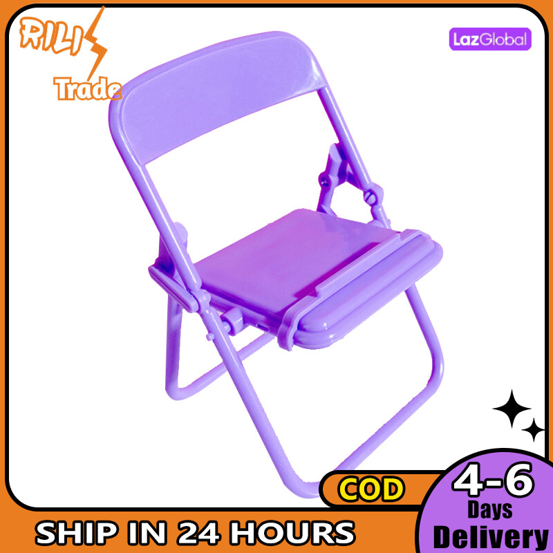 Mini Chair Shape Mobile Phone Stand Portable Cute Colorful Adjustable Folding Stool Lazy Phone Desktop Holder