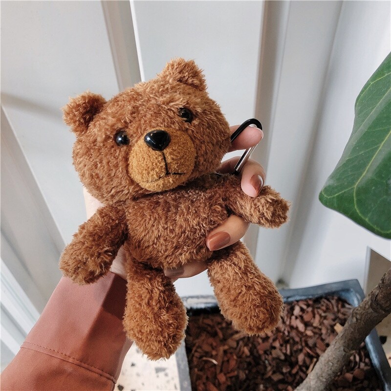 【 Hot Sale】 Autumn Winter Plush Doll Bear ForAirPods 3 Case Silicone Soft Wireless Bluetooth Earphone Shell For Airpods 1 2 Pro Case
