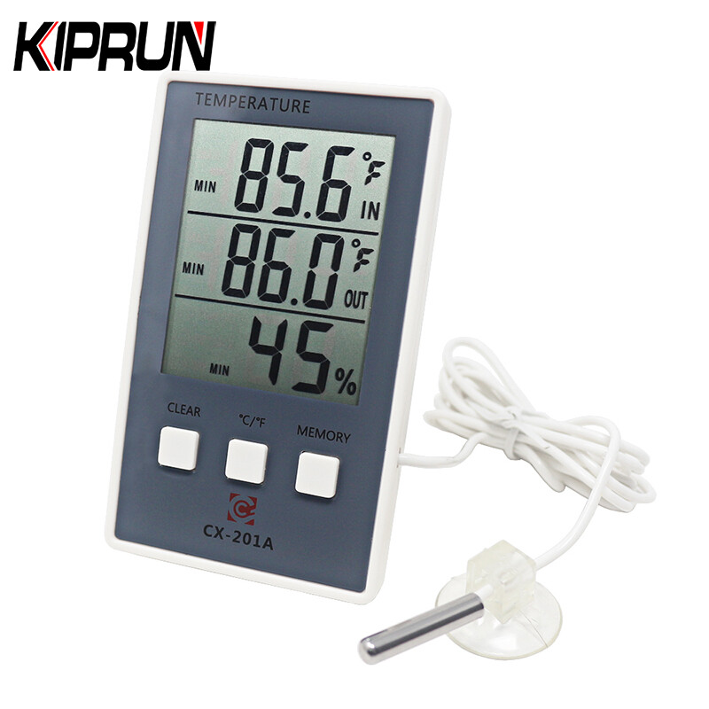 KIPRUN Digital Thermometer Hygrometer Indoor Outdoor Temperature Humidity Meter C/F LCD Display Sensor Probe Weather Station