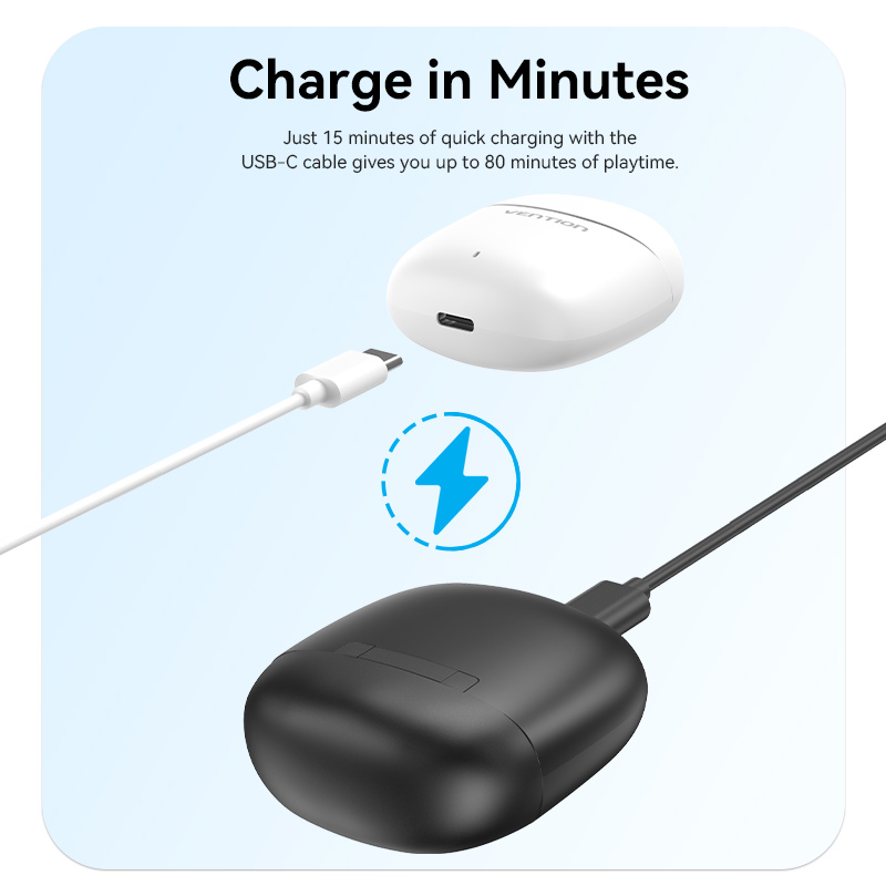 Vention Wireless Earbuds Bluetooth Earphone  5.3 stable transmission real wireless Bluetooth Smart Noise Reduction Sweatproof Wireless Earbuds in-Ear Mini headset strong endurance Microphone Touch Control TWS True Wireless Earphones