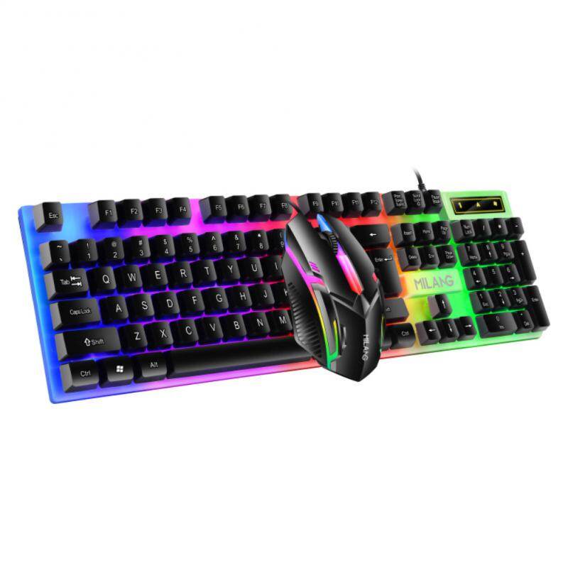 Ryra pt6 wireless mechanical usb wired keyboard mouse set with rainbow led backlight gaming keyboard gaming mouse for laptop pc 2023hot