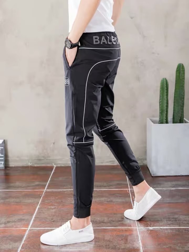 Thin slacks, men's slim fit sports cropped pants