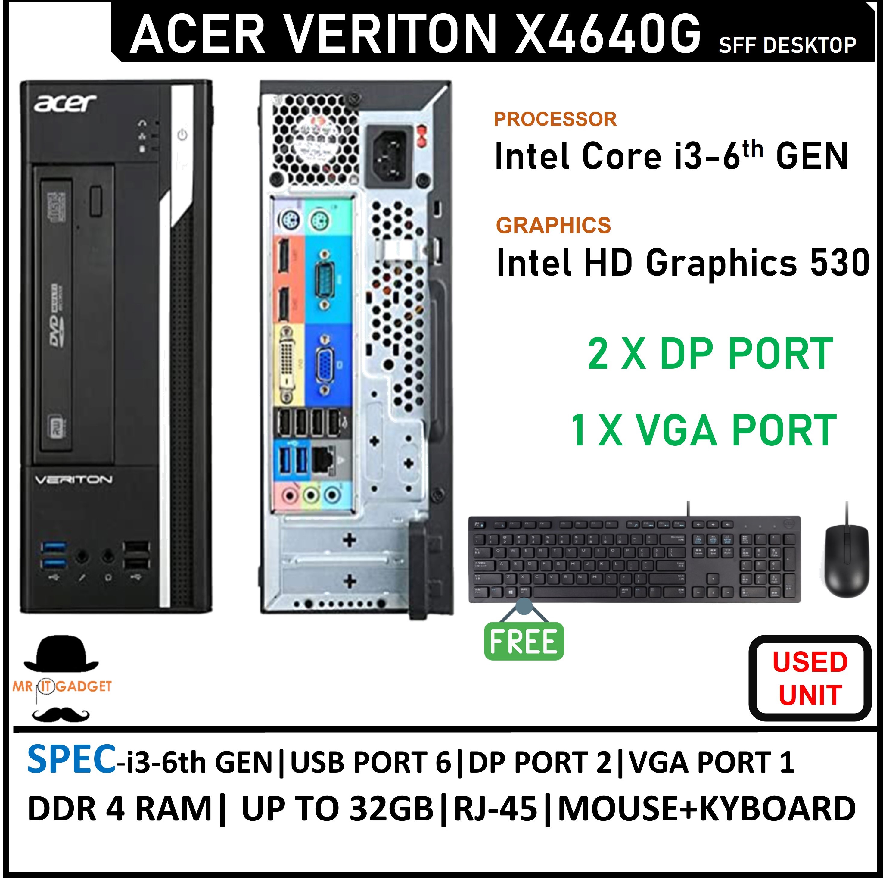 Acer Veriton X4630G MICRO / SFF DESKTOP Intel Core i3/i5 (6th Gen