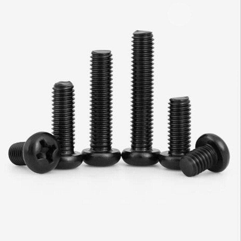 M2 M2.5 M3 PM Black Pan Head Cross Screw Round Head Machine Screw