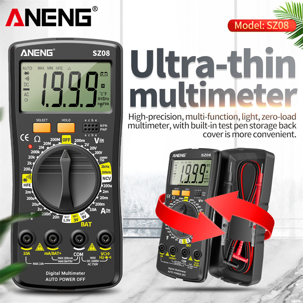 【⚡⚡Special Offer⚡⚡】ANENG SZ08 LCD Diode NCV Tester Meter 2000 Counts Split Digital Multimeter