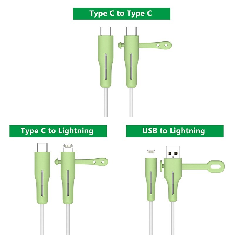 Soft Silicone Spiral Cable Protector iPhone iPad Macbook Lightning Type C Case Winder for Universal USB Charger Holder Accessories [cchoice]