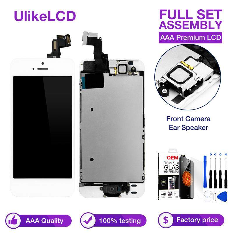 Paket Lengkap Layar LCD Lengkap untuk iPhone 5 Layar LCD Paket Lengkap Sentuh Layar Digitalisasi Tombol Home & Depan Penggantian Lensa Kamera Bagian A1428/A1429/A1442