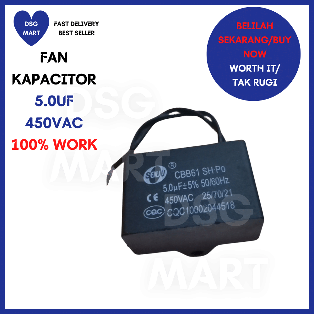 DSG Kapasitor Kipas CBB61 Fan Capacitor Motor Machine Air cond