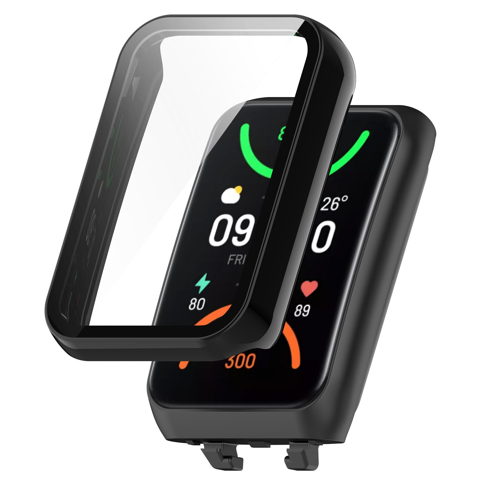 Ốp PC Cứng Miếng Dán Màn Hình Kính Cường Lực Vỏ Bảo Vệ Cho OPPO Band 2 Vỏ Đồng Hồ Thông Minh