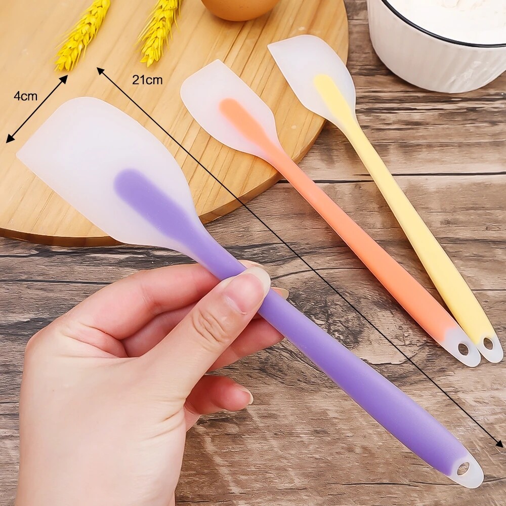 Dùng cho thực phẩm Silicone Scraper chịu nhiệt độ cao que phết bơ kem lên bánh tay cầm dài bột trộn dụng cụ nướng bánh nhà bếp