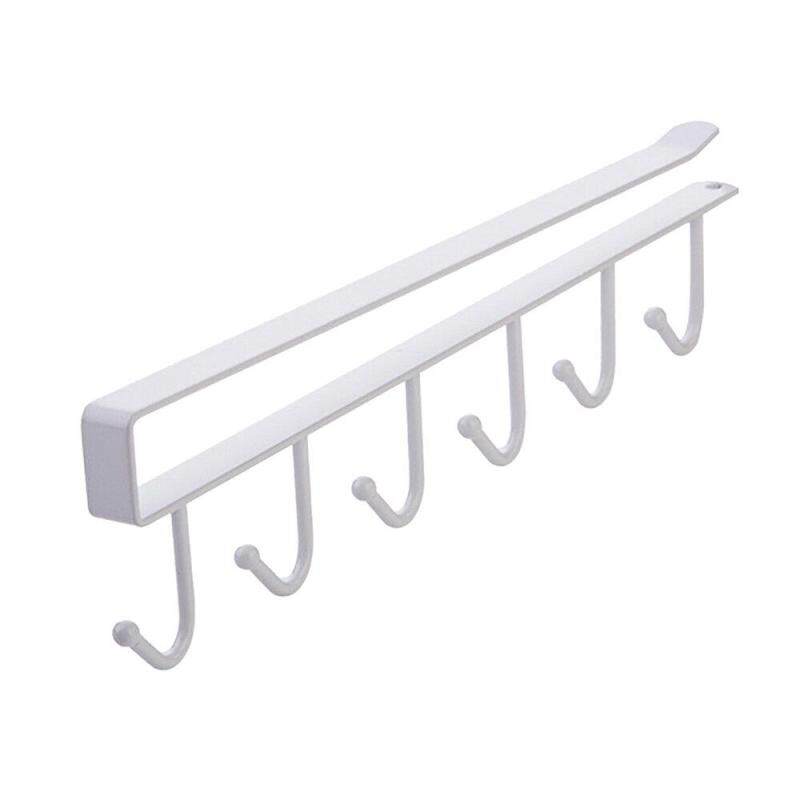 6 Hooks Hat Clothes Hanging Hanger Rack Coat Towel Bag Over Door Bathroom Hooks