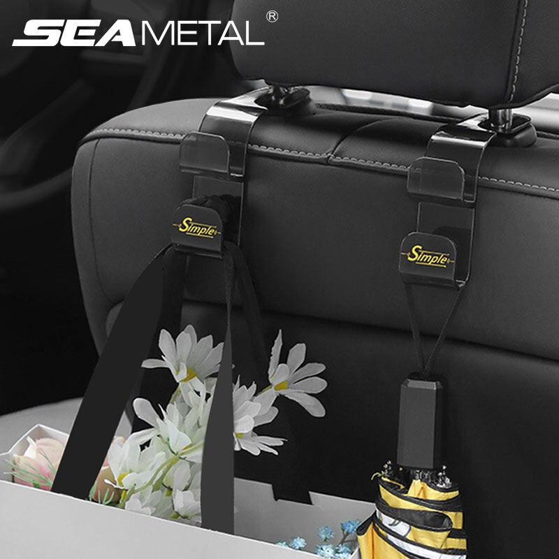 SEAMETAL Car Seat Hook 2pcs Car Translucent Double-layer Hook Multi-function Car Rear Seat Back Storage Hook