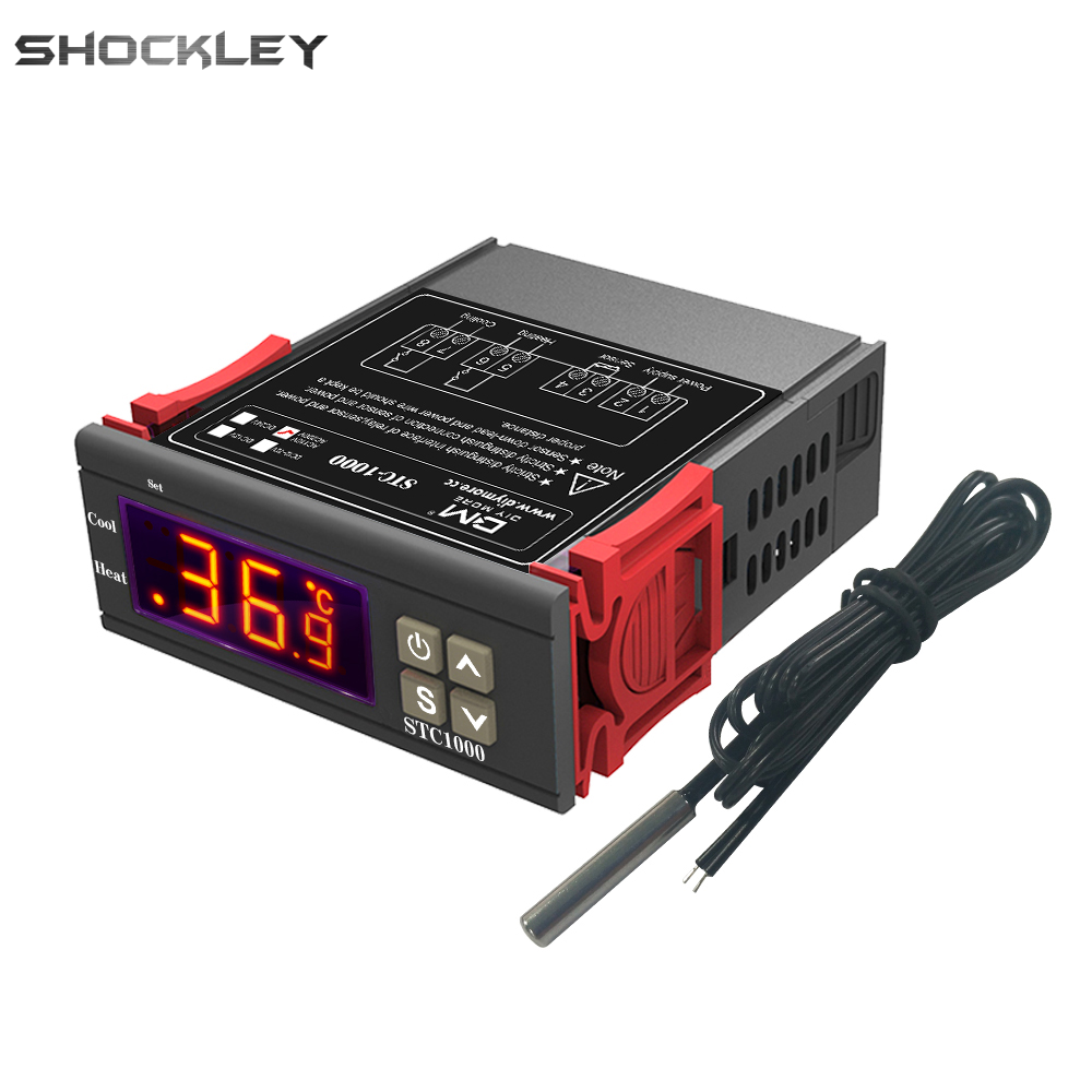 Shockley digital temperature controller thermostat thermoregulator incubator relay led 10a heating cooling stc-1000 stc 1000 110v 220v