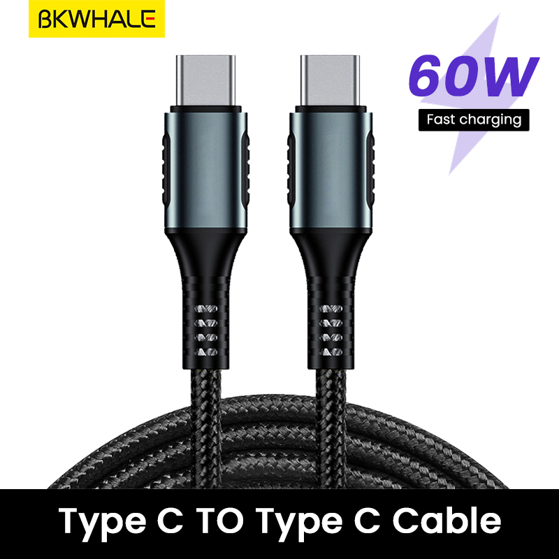 BKWHALE 60W Type C TO Type C Charge Cable 3A Fast charging USB C Data Cable