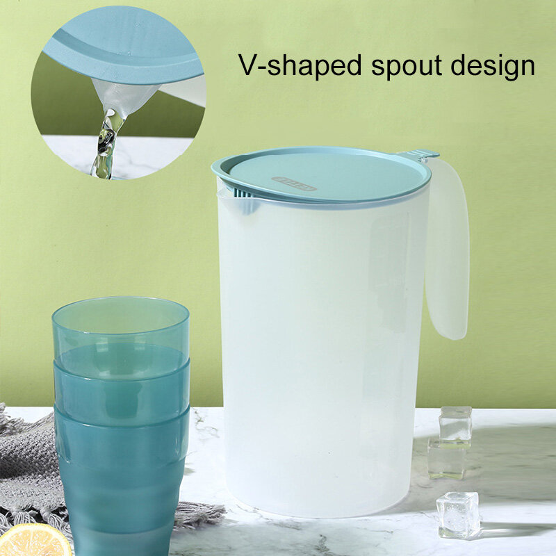 plastic thickened large-capacity cold kettle cup set household flip-top cold kettle juice milk teapot with scale