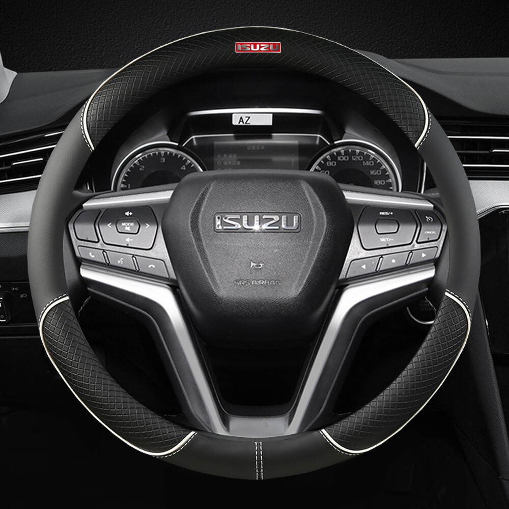 Car leather steering wheel cover for isuzu mux tfr dmax mu mu7 car interior steering wheel cover