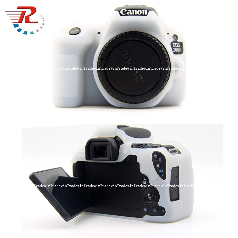 Silicone rubber camera body case cover for canon eos 200d mark ii