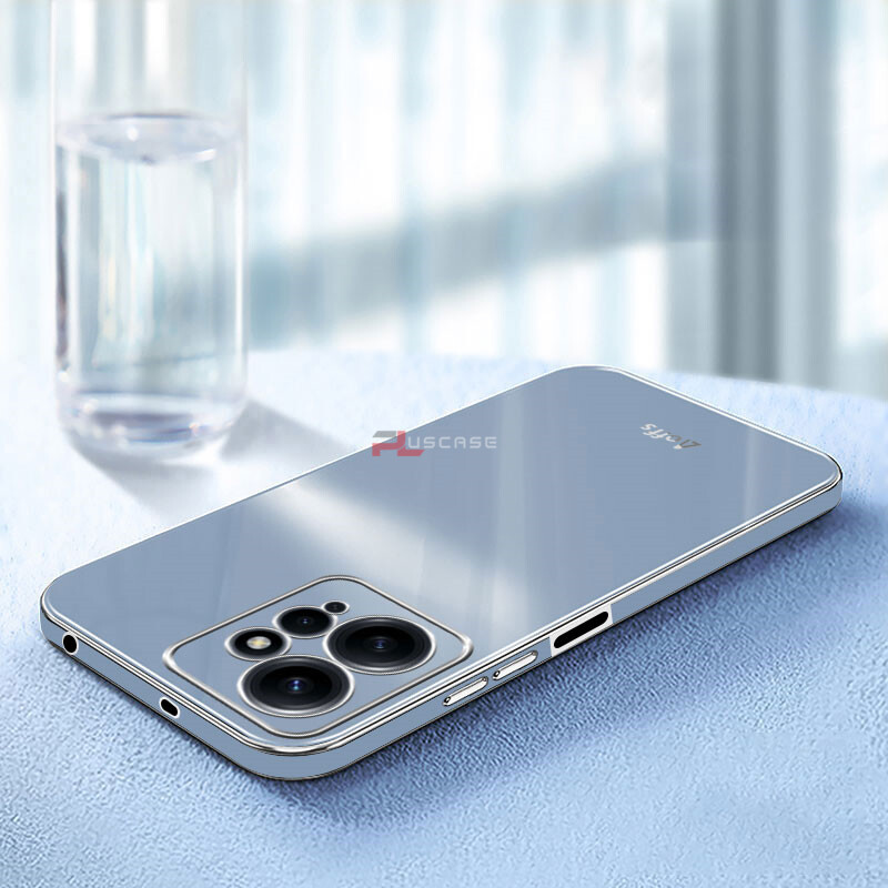 PlusCase for Xiaomi Redmi Note 12 4G 6D Plating Soft Case Lens Protector Square Frame Silicone Glossy Shockproof Phone Back Cover