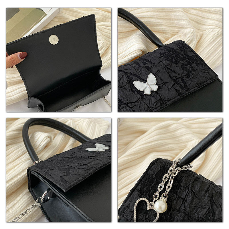 ELACCENT ⚡ Girly Nơ Hình Trái Tim Quai Xách Túi Xách Túi Đeo Chéo Đeo Vai