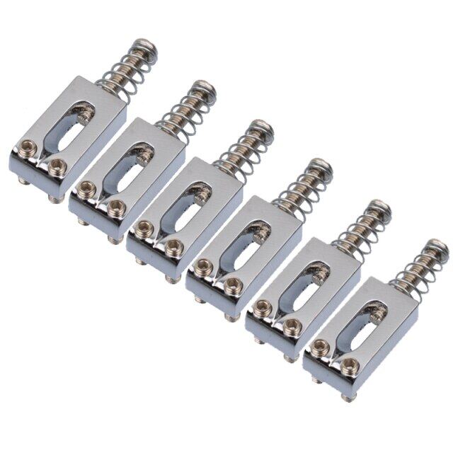 6 Pcs Concave Tyle Guitar Bridge St Saddles For Electric Guitar Bridge Or Tremolo Bridge Chrome Black For Choose