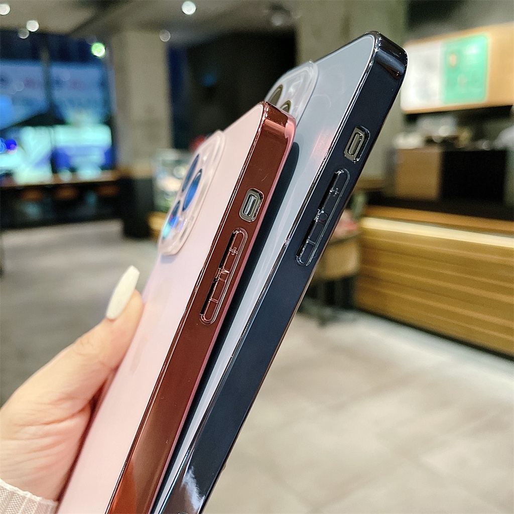Mạ sang trọng viền mờ Ốp điện thoại cho Iphone 14 13 12 11 Pro Max 14 Plus 13 14 Pro Max bảo vệ máy ảnh mặt sau cứng bằng nhựa PC Bìa