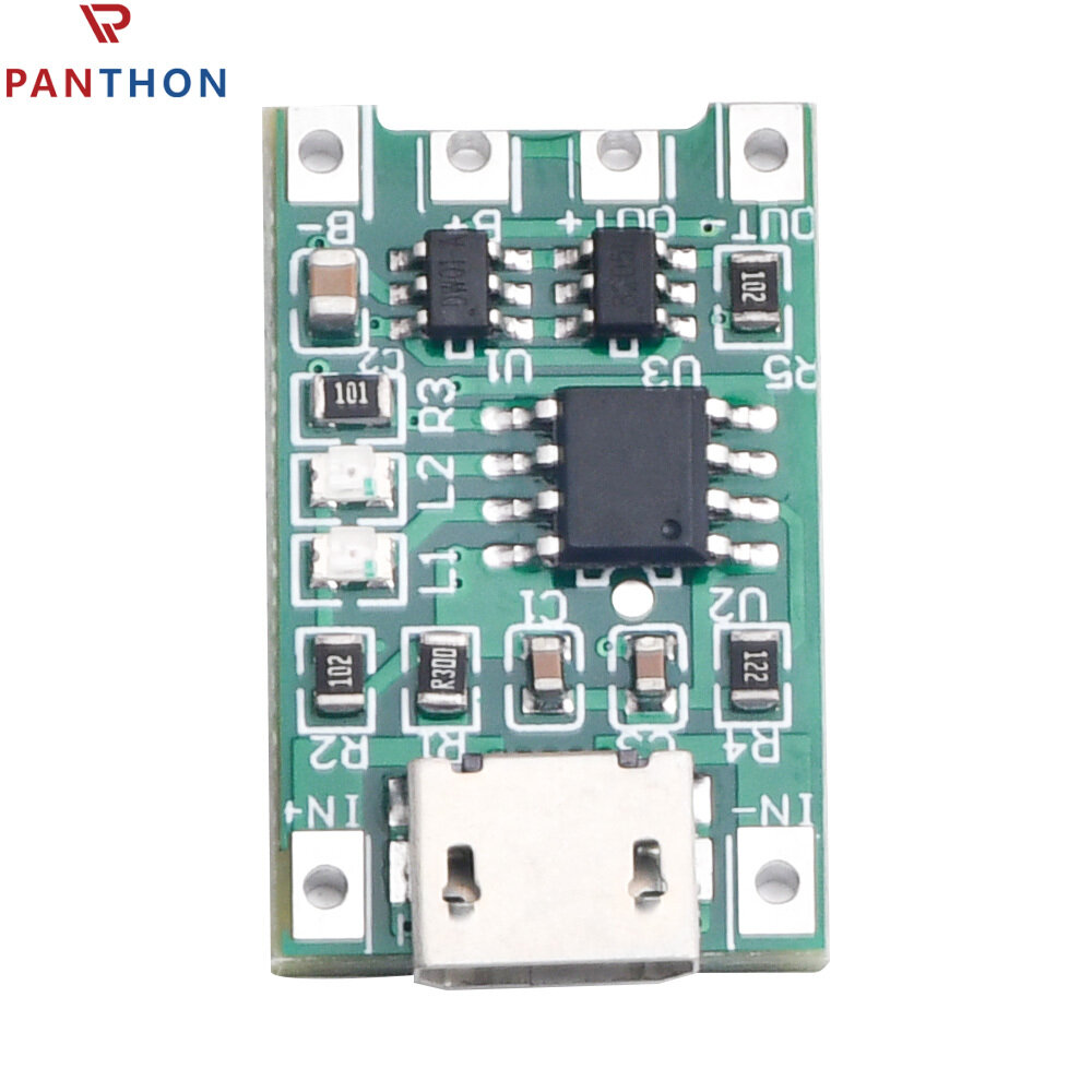 PANTHON 3.7V 4.2V Charge Discharge Integrated Module for 18650 Lithium Battery Charging Boost Protection PCB Board Module