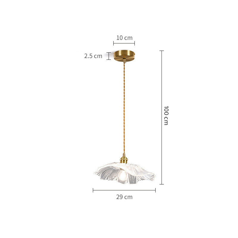 KS ceiling lamp lotus leaf ceiling lamp entrance aisle chandelier modern minimalist style full copper crystal restaurant small chandelier