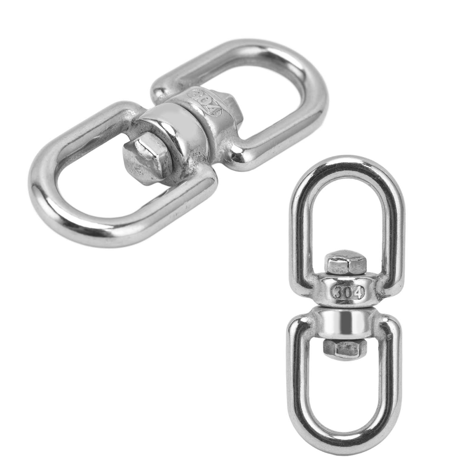 Eye To Eye Rotate Ring, Double Ended Rotate Eye Hook Rust Resistant Wide Application Durable Big Eye Opening for Hammocks for Hanging Chairs for Swings