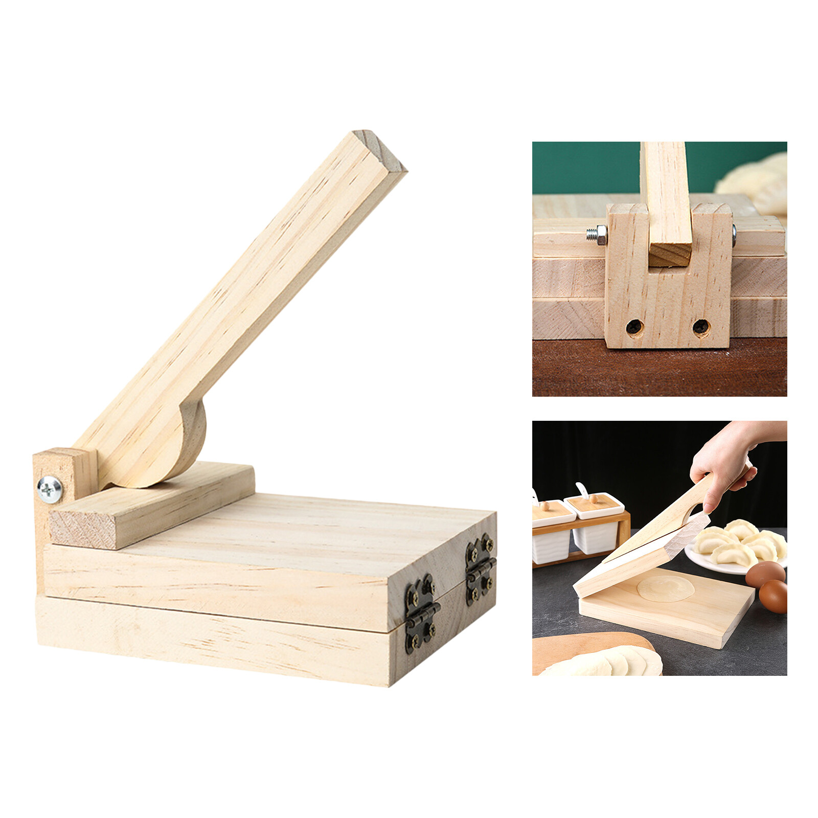 Blesiya Wooden Tortilla Paste Press Manual Dumpling Presser Pizza Maker Baking