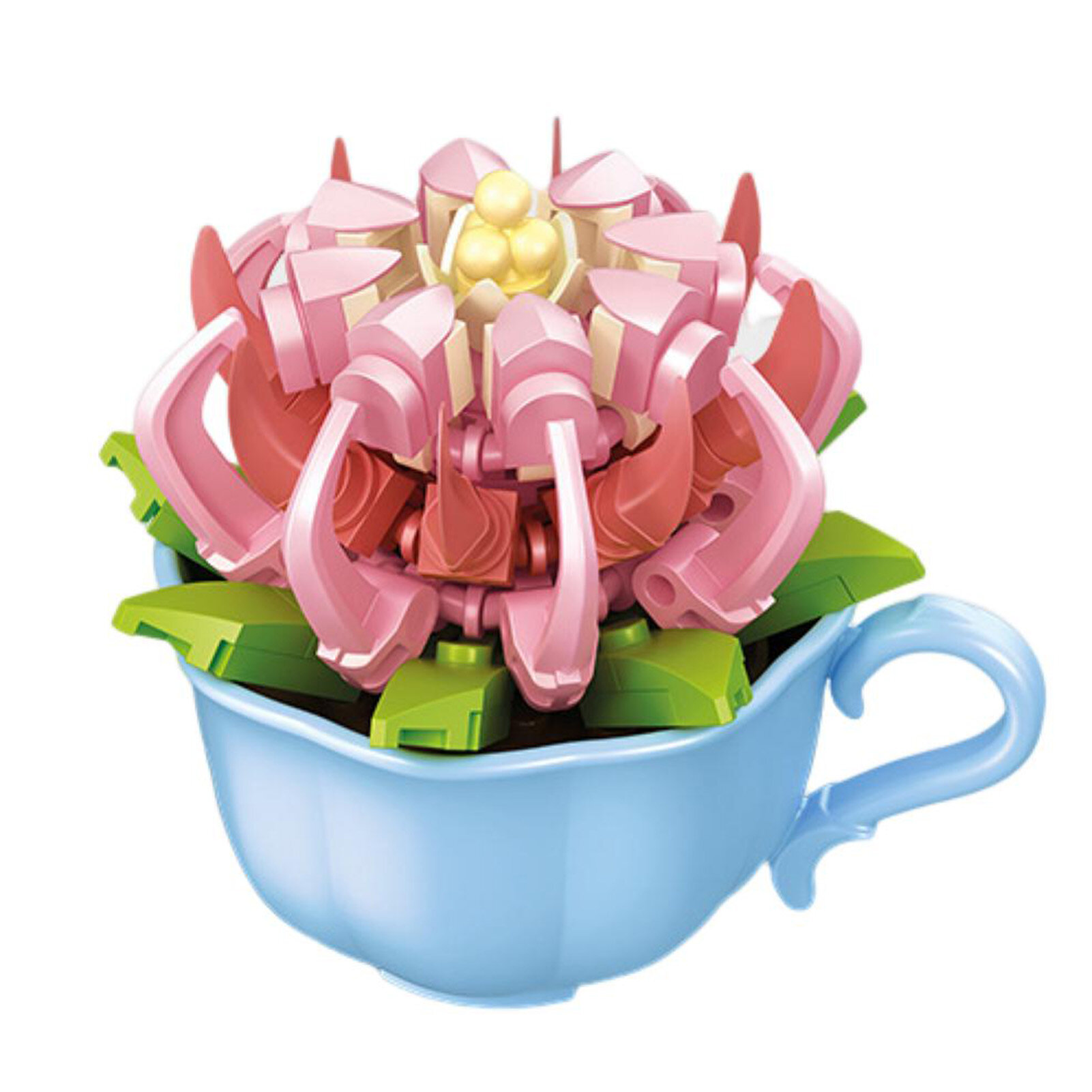 Microgood Building Blocks Potted Plant Multi-styles Educational Assembly DIY Desktop Building Bricks Pot Flower Succulent Toy Girls Gift