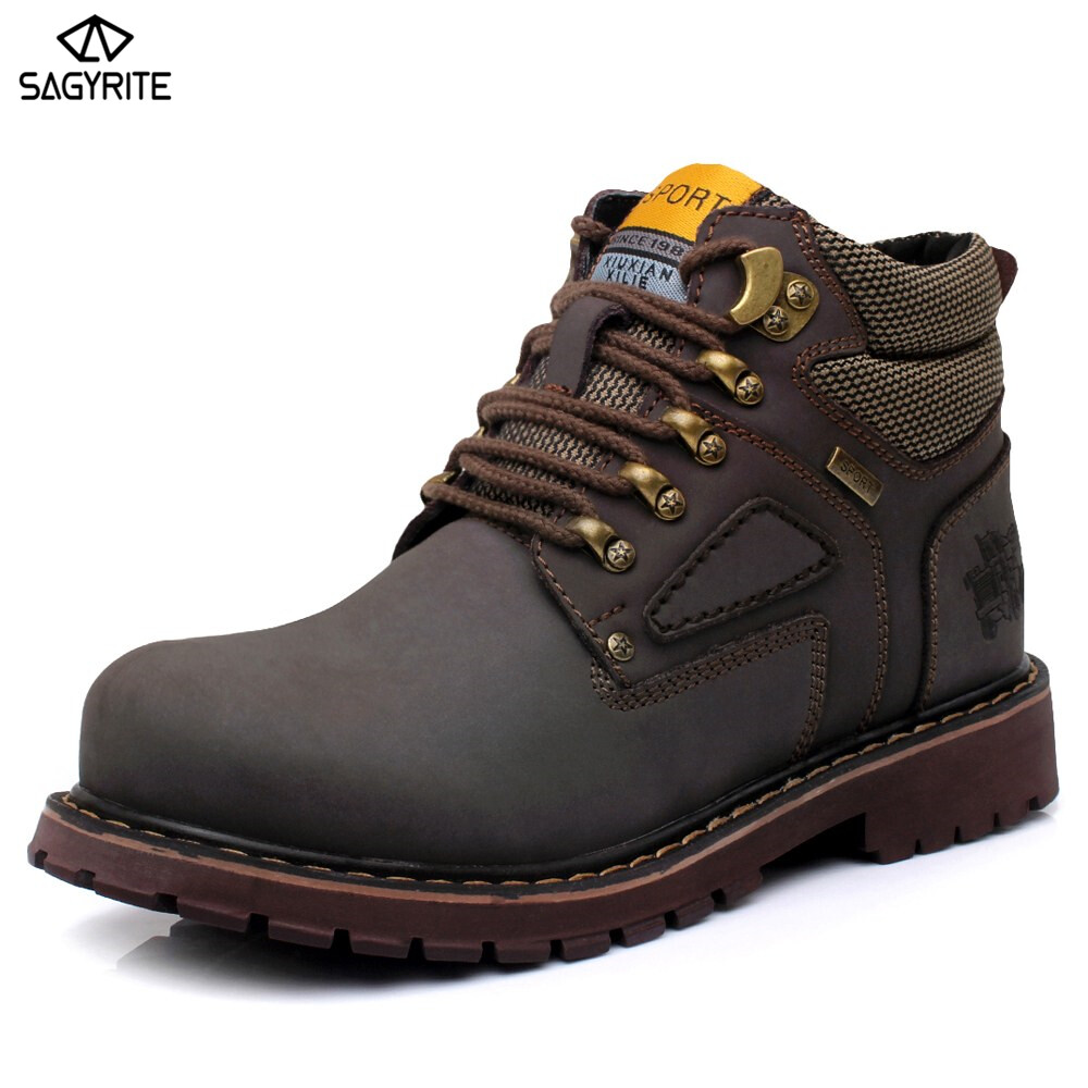 SAGYRITE Boots for Men Leather Mens Fashion Casual Boots Ankle Boots