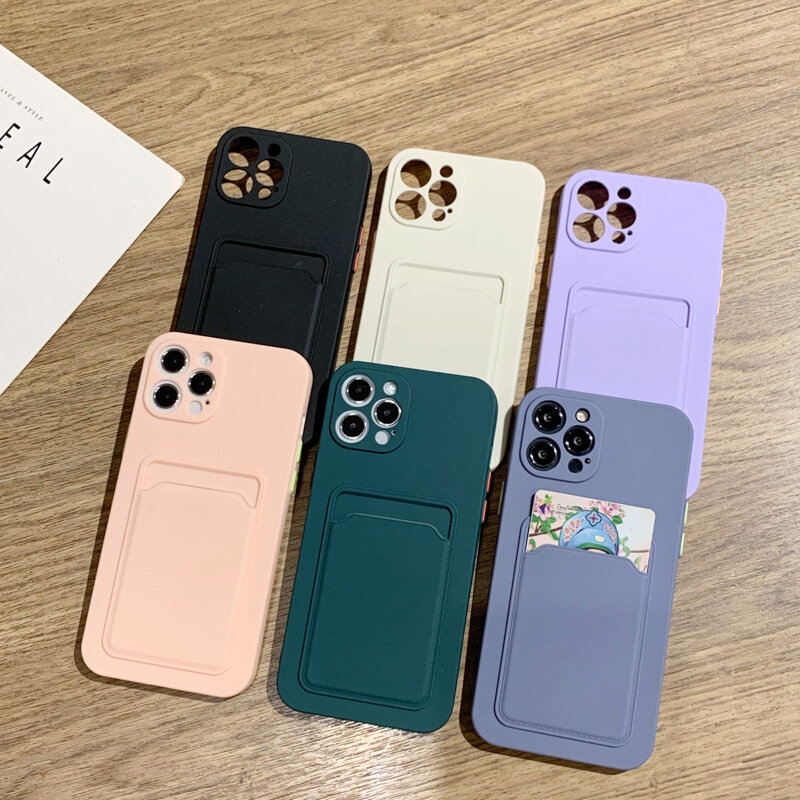 Khe Cắm Thẻ AKABEILA Ốp Điện Thoại Silicon Lỏng Bỏ Túi, Ốp Lưng Mềm Cho IPhone 12 11 Pro Max 12 Mini XS XR X 8 7 Plus 6 6S + SE 2020 Có Vỏ Bọc Toàn Bộ Bảo Vệ Ống Kính Carema Bán Chạy
