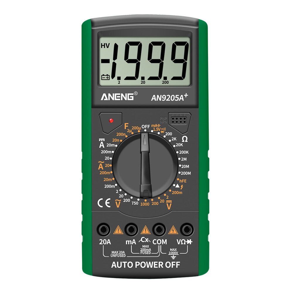 Aneng DT9205A + Digital Multimeter 3 1/2 Paparan Lcd 1999 Kiraan Pelbagai Manual Universal Meter