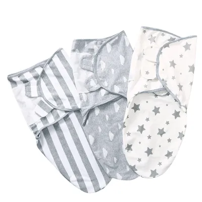 Baby Swaddle Wrap Newborn Blanket 0-3 Months Organic Cotton Stars Stripe Swaddle