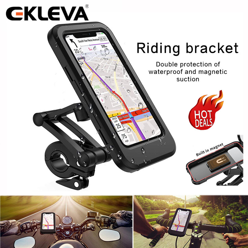 EKLEVA Adjustable Motorcycle Bike Phone Holder Case Outdoor Waterproof Phone Stand Bracket Bicycle Handlebar Mobile Support Mount