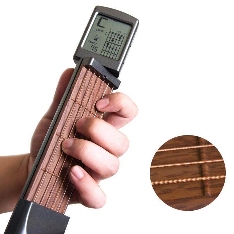 SilyNew Portable Pocket Guitar Chord Trainer Guitar Beginner Practice Tool with Rotatable Chords Chart Screen and Wretch Malaysia