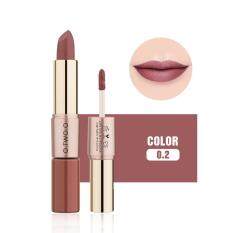12 Colors Women 2 in 1 Velvet Matte Lipstick Lip Gloss Double-End Makeup B
