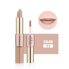 12 Colors Women 2 in 1 Velvet Matte Lipstick Lip Gloss Double-End Makeup C