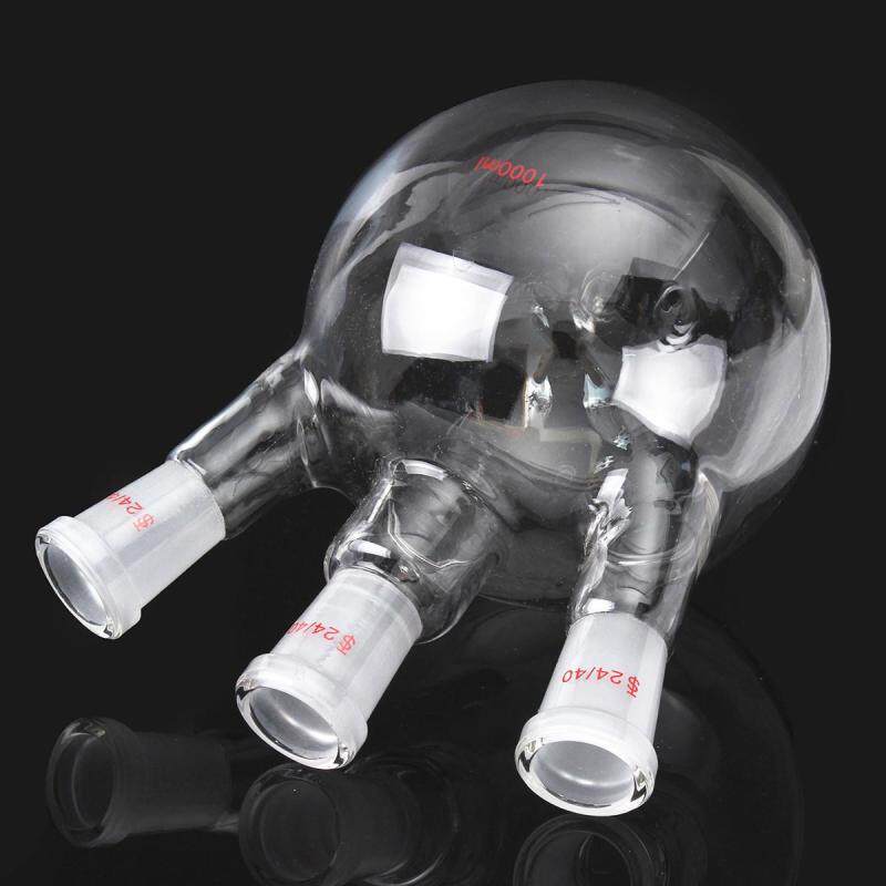 3-Neck 24/40 1000ml Round Bottom Glass Flask 3 Neck Laboratory Boiling Vessel