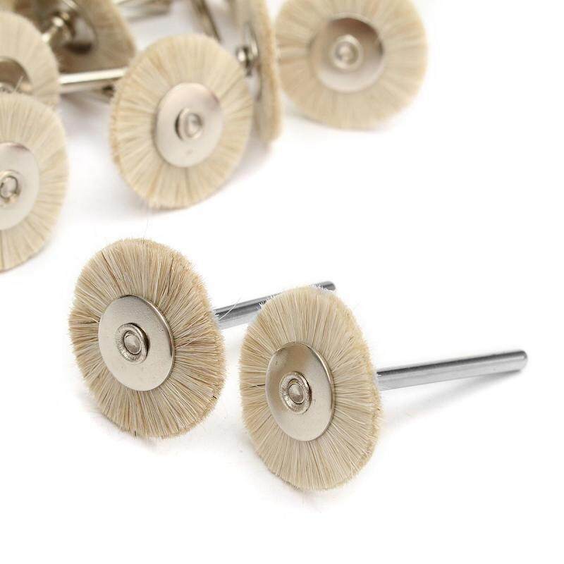 30pcs Dental Laboratory Miniature Soft White Goat Hair Polishing Wheel Brushes