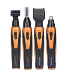 4 Dalam 1 USB Electric Hidung & Telinga Pemangkas Rambut untuk Pria Pisau Cukur Jenggot Pribadi Pembersih Rambut Wajah Kit (Hitam) RCS276J